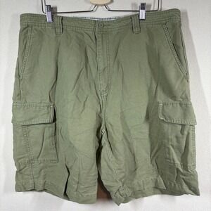 Ashworth Mens Linen Blend Cargo Shorts 40 Olive Golf Beach Resortwear Classic